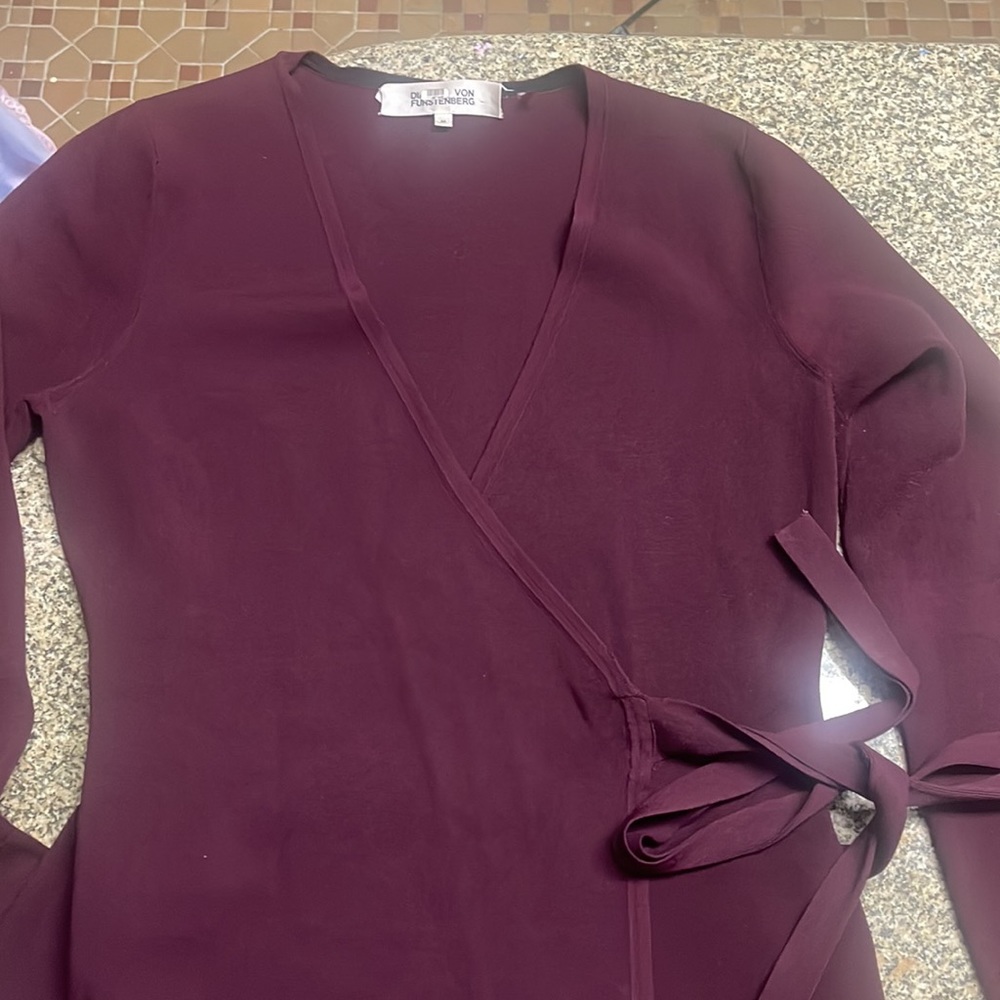 Dianne Von Furstenberg Cabernet Knit Wrap Dress size M